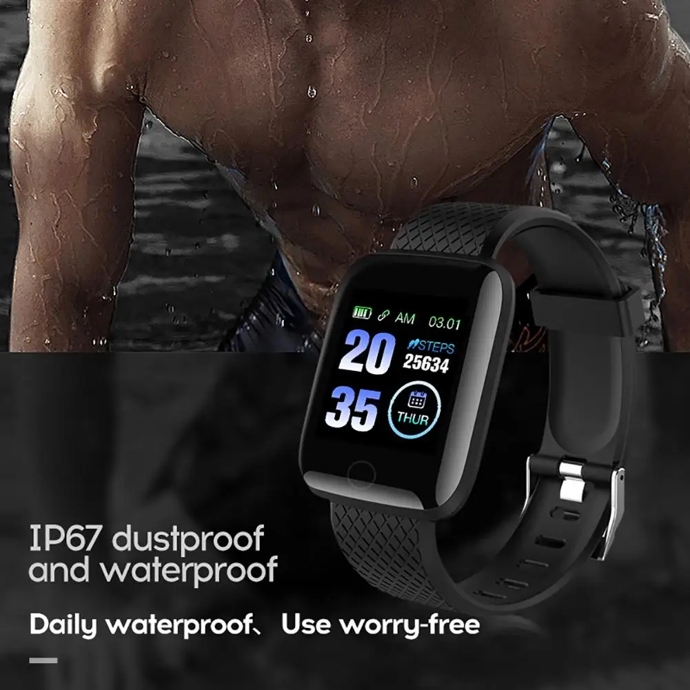 1.3-palčni Zaslon Smart Watch Šport Fitnes Manšeta Nepremočljiva Dotaknite Gumba za Spremljanje Zdravstvenega stanja Pazi Za IOS In Android