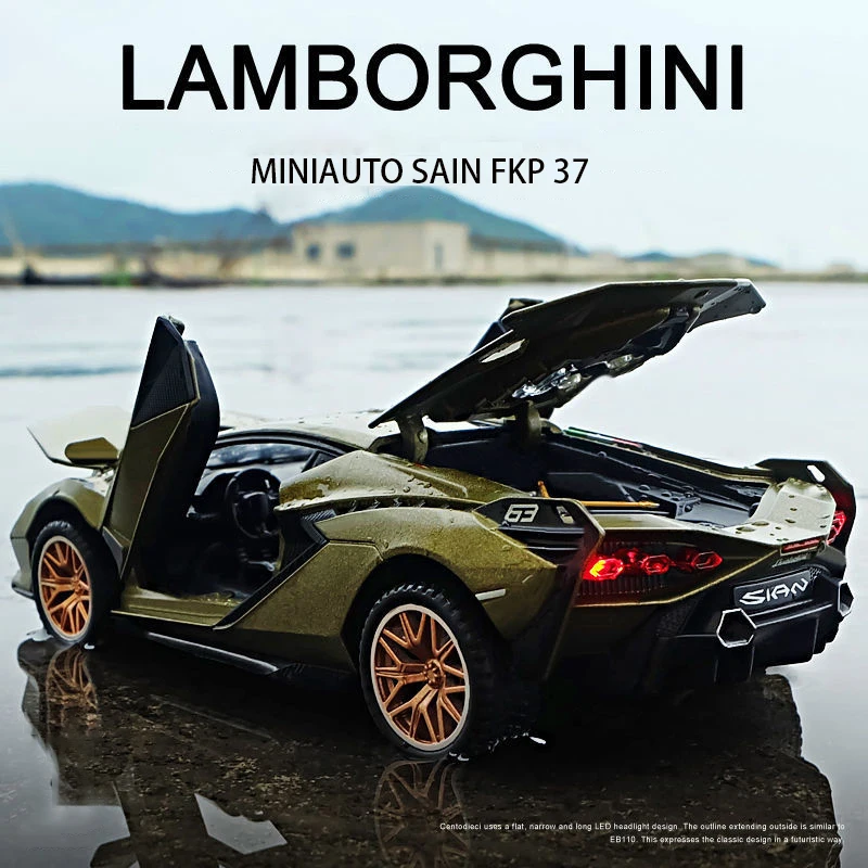 1:32 Lamborghinis Sian Avto Diecast Zlitine Športni Avto Model Zvok Super Racing Dviganje Rep Vroče Kovine Avto, Kolo, Za Otroke Darila