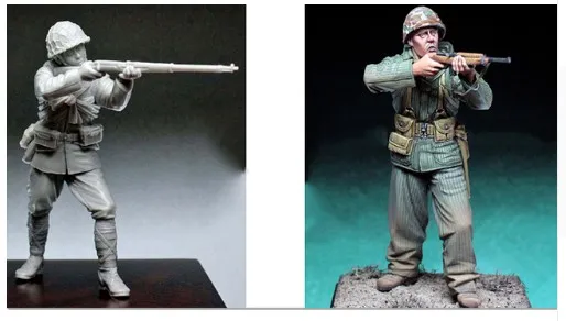 1/35 Obsega WW2 Pacific Vojne Vojske ZDA in Japonski Strelec 2 osebi Miniature drugi svetovni VOJNI Smolo Model Kit Slika Brezplačna Dostava