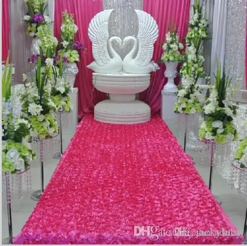 1.4 m, Širina Romantična Bela 3D Rose Venčni Preprogo Oltarja Tekač Za Poroko Ozadje Centerpieces Favorizira Stranko, Okrasni Material