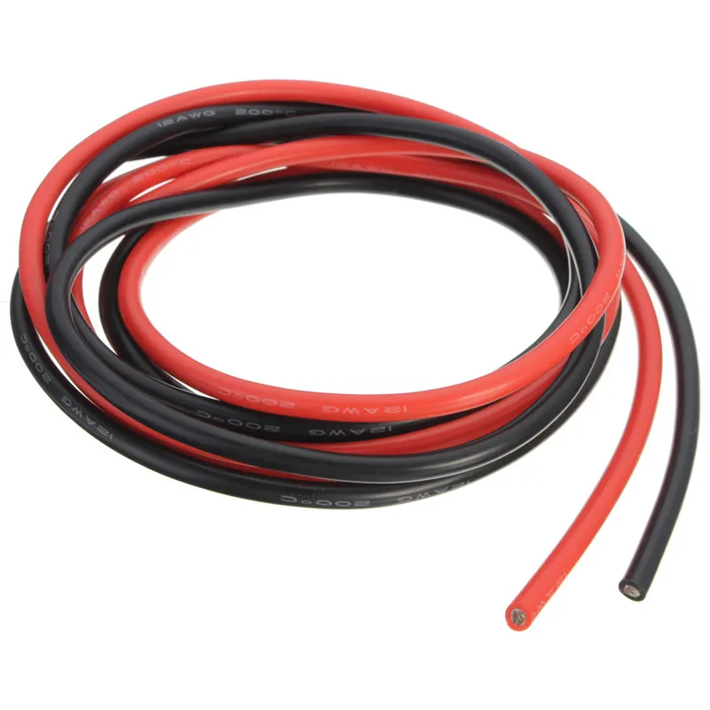 1.5 metra Black +1.5 metra Rdeče Silicij Žice 12AWG Prilagodljiv Nasedli Bakrene Kable Za RC Električne Žice