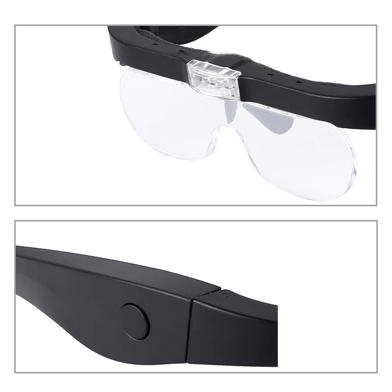 1.5 X 2,5 X 3,5 X 5,0 X povečave za celoten zaslon Očala Oči Loupe LED Osvetlitev, USB Polnilne Povečevalno Steklo za Jewelers Watchmaker