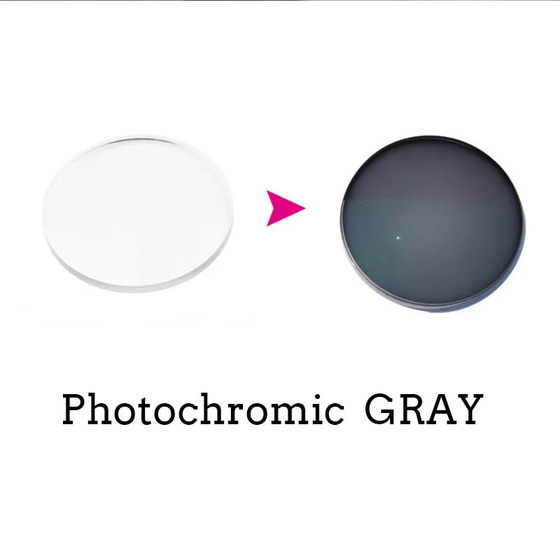 1.61 Photochromic Enotno Vizijo Asferični Optični Recept Leče Hitro in Globoko Barvni Premaz Spremembe Uspešnosti