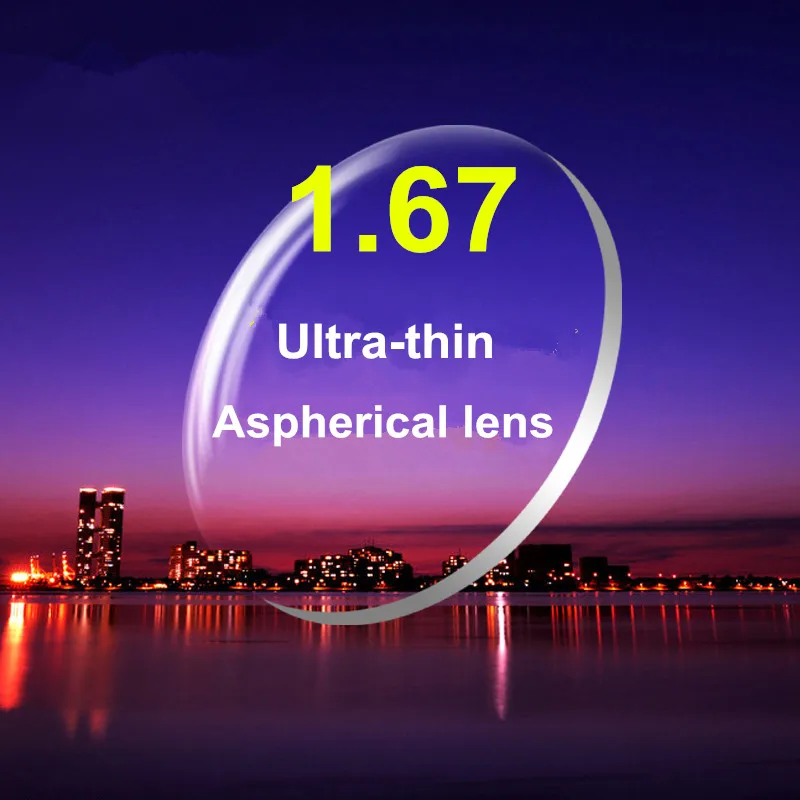 1.67 Indeks High Definition Smolo Aspherical Leče Recept Očala za Kratkovidnost Sevanje Odpornost 2 KOS Za Par
