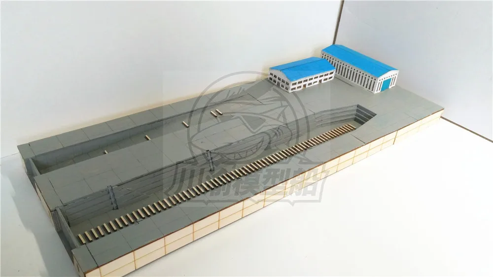 1/700 Obsega Ladjedelnici Dock Ladjedelnice Platformo Diorama DIY Lesene Skupščine Model Komplet vključuje Lesene Stavbe CY705 Srednje