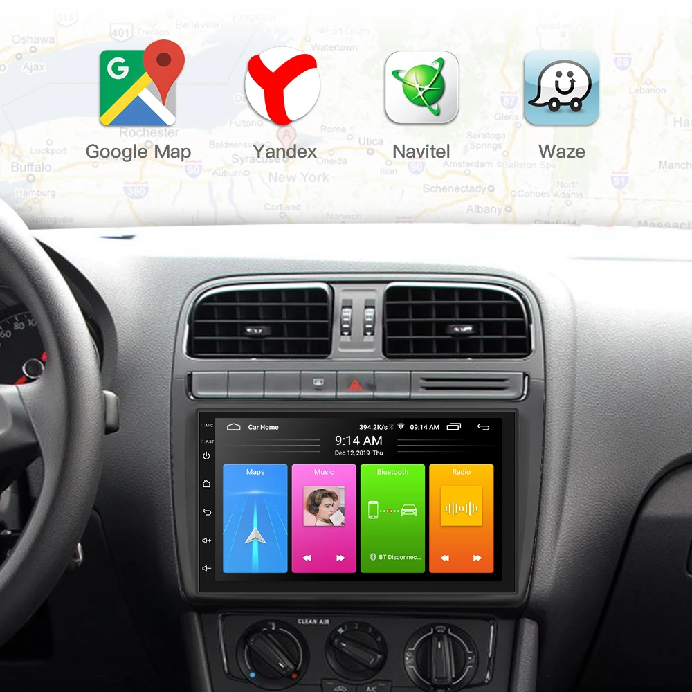 1 DIN Nastavljiv 7 Palčni Avtomobilski Stereo Radio Android 9.0 FM 1080P Quad-Core GPS Navigacijo, avtoradio, Predvajalnik Univerzalni auto