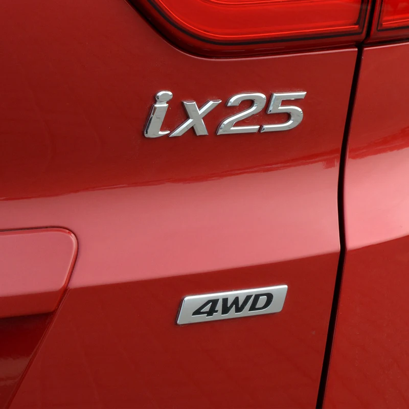 1 KOS 3D Kovinski 4WD Emblem Logotip avto nalepke in nalepke Za Hyundai IX20 IX25 IX30 IX35 IX45 Elantra Tucson Solaris Avto Styling