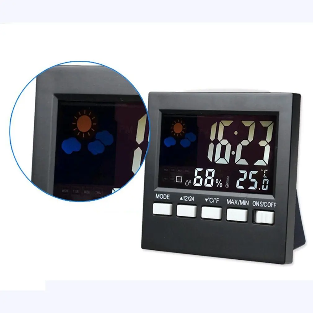 1 Kos Barvni Zaslon Vremenske Postaje Termometer, Temperaturo Pomnilniški Alarm Foldaway Stojalo Velik Zaslon SN192