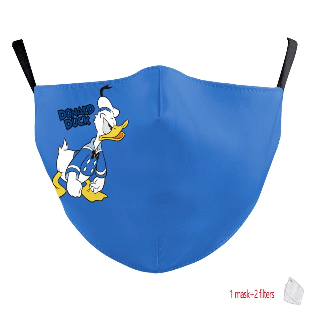 1 KOS Disney Odraslih Masko Mickey, Donald Duck Vzorec Maske za Obraz, Usta 3D Masko Stroj za enkratno uporabo z 2 Brezplačno Filtri Anti-Masko za prah