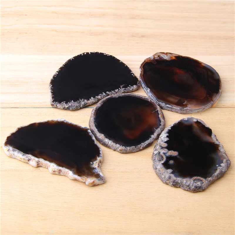 1 Kos Naravnih Agates Rezina Geode 50 do 80 mm Nezakonitih Black Druzy Agates Slab Obesek Mineralnih Gemstone Agates Ime Kraja Kartice
