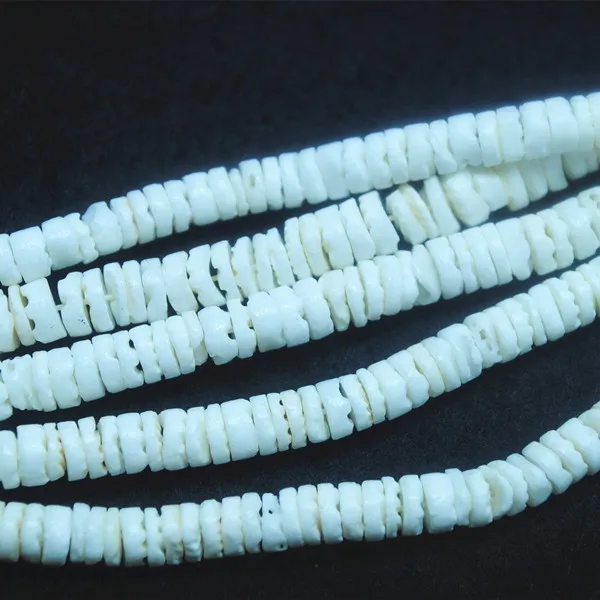 1 niz so 55 cm dolžina narava white lupini disk kroglice za čare ženske zapestnice, zaradi česar je okrogle oblike, velikosti 7mm