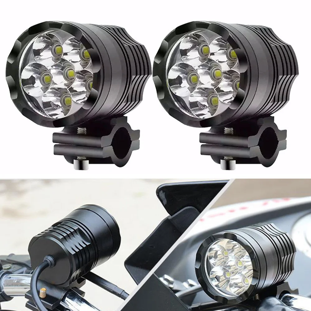 1 Par 12V 60 W motorno kolo LED Pomožne Luči Vožnje Spot Glavo Žarnice Luči za Meglo 6000K Motocikla Žarometov