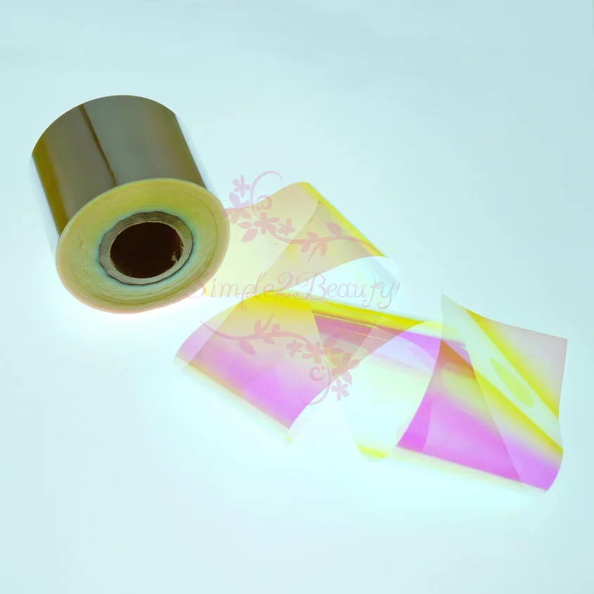1 Roll 5 CM*100M Nail Art Manikura Sijoče Aurora Zlomljeno Steklo, Ogledalo Učinek, Papir, Film, Folija Nezakonitih DIY Design Okraski Decal