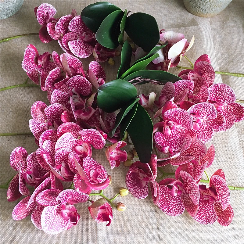 1 Set=7 cvet podružnic +3 orhideja izhaja,Metulj Orhideje Umetno Cvetje Doma Poročno Dekoracijo flores fleur artificielle
