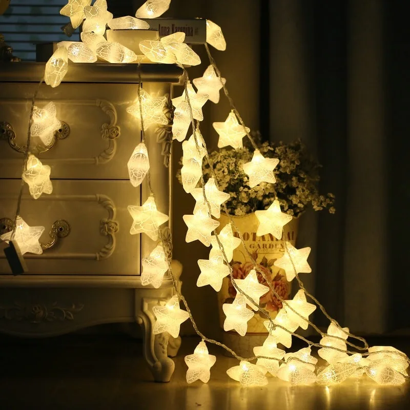 10/20 LED Pravljice Star Niz Luči 1,5 m 3m Led Garland Luči Božič Luč na Prostem Vrt Poročna Dekoracija počitnice II