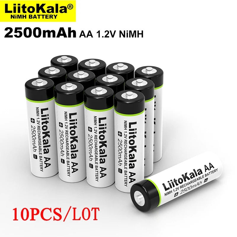 10-50PCS Original Liitokala AA 1,2 V 2500mAh baterije za polnjenje Ni-MH aa za Temperaturo pištolo oddaljen nadzor miške, igrača baterije