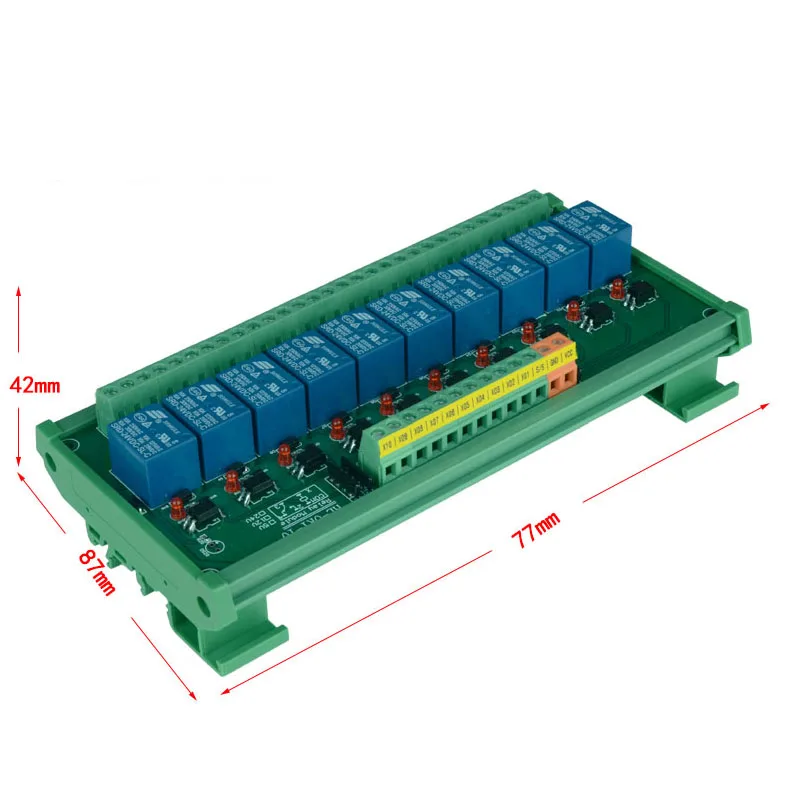 10 kanal Sproži Napetost Rele Modul PLC res modul optocoupler rele modul DIN rail montažo. PLC control modul