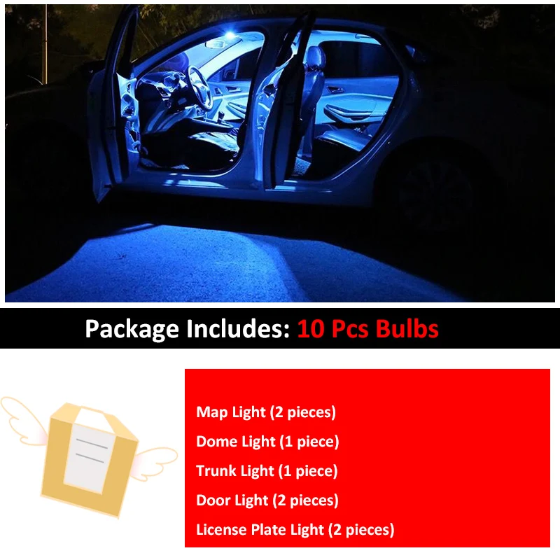 10 Kos Avto Bela barva Notranjosti LED Žarnice Paket Za 2009-2017 2018 2019 Subaru Gozdar Zemljevid Dome Licence Lučka Lučka Styling