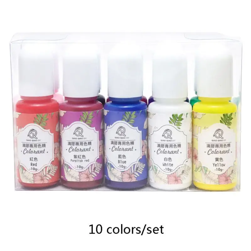 10 Kos/nastavite Ročno izdelan Nakit Dodatki Mastno Dye Barva v Redu DIY Kristalno Epoksi Okusa Kolorit Pigment Agent QX2A