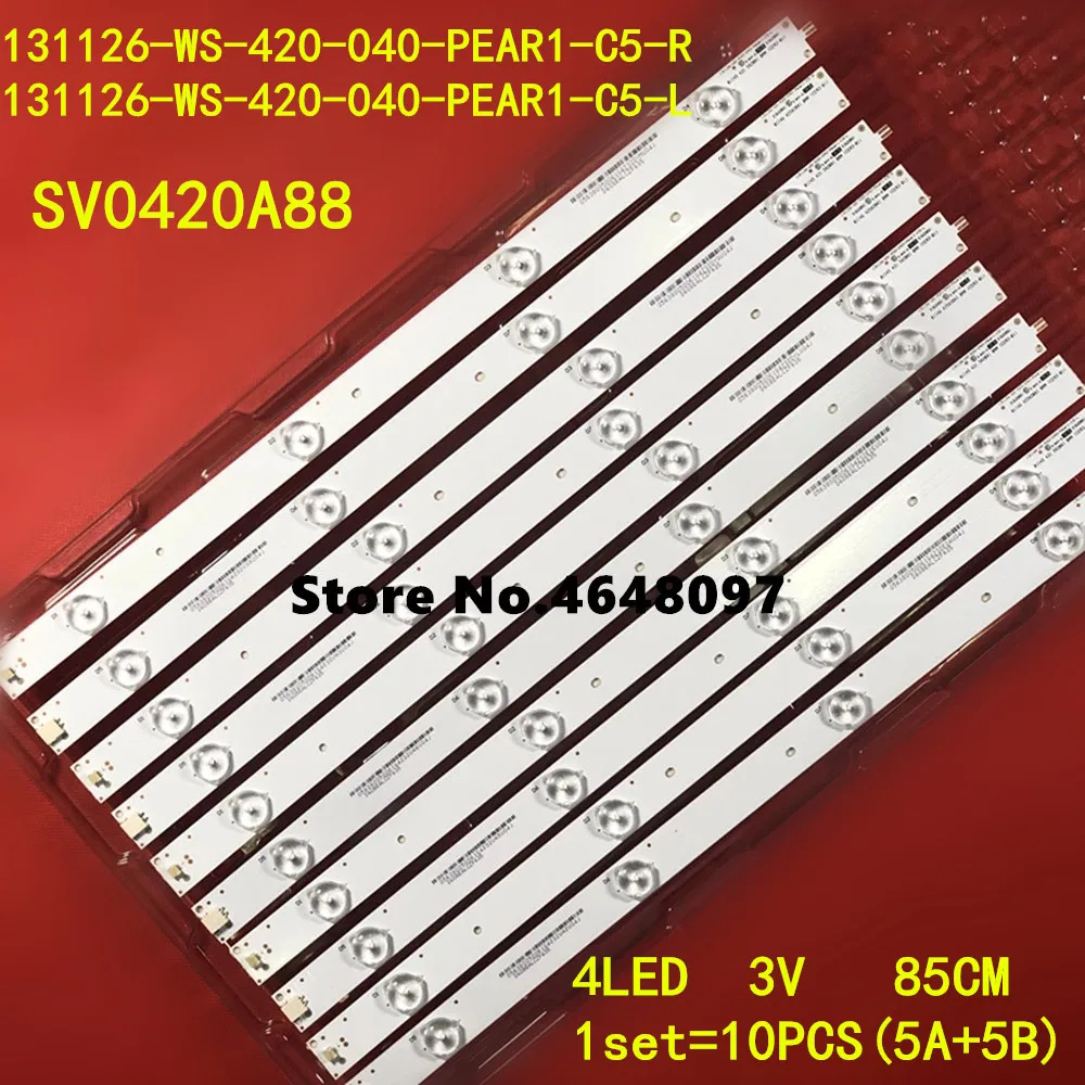 10 KOS/set LED osvetlitve ozadja trakovi za SV0420A88 REV3 A B 131126-WS-420-040-PEAR1-C5-R/L tx-42as500e V42FWSD01