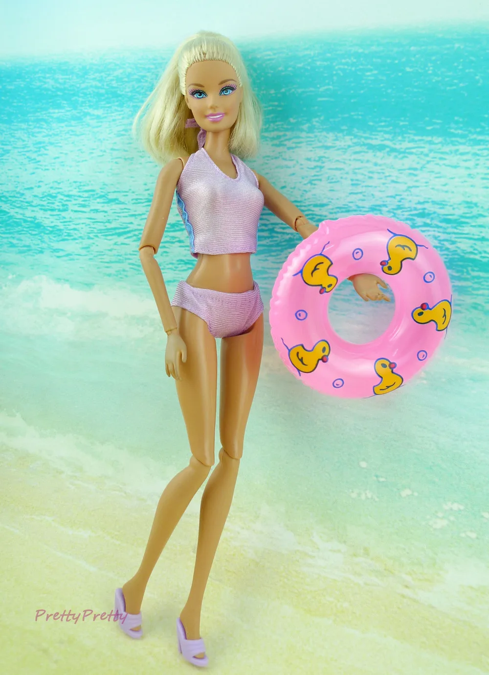 10 Kos / Veliko Srčkan Roza Plaže za Kopanje, Plavanje in Boje Lifebelt Obroči Za Barbie Lutka za Kurhn Pribor Baby Dekle Igrače Najboljše