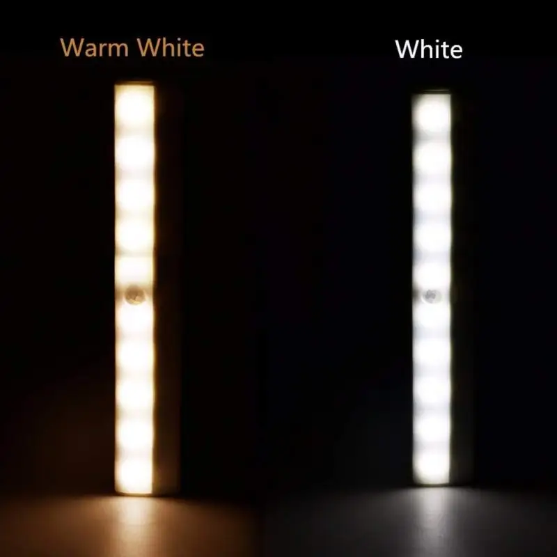 10 Led PIR LED Senzor Gibanja Svetlobe Brezžični Omaro Svetlobe Posteljo Lučka LED Pod Kabinet Noč Luč Za Omaro Stopnicah Kuhinja