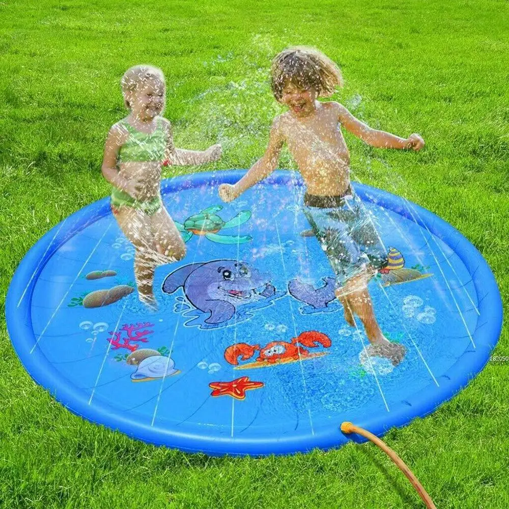 100/150 cm Napihljivi Sprinkler Pad Vode Igrajo Mat Potresemo in Splash Igrajo Mat igrača za na Prostem, Plavanje, Plaža Travnik Otroci, Otroci
