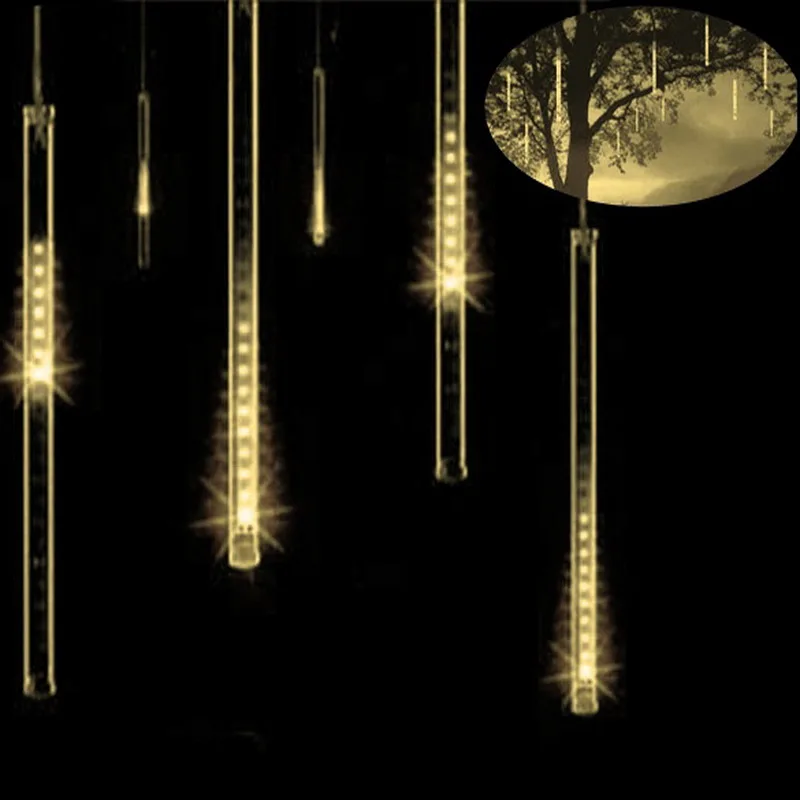 100-240V/EU Nepremočljiva 20 cm 8 Cev Meteor Tuš Dež Niz LED Luči Za uporabo v Zaprtih prostorih na Prostem Vrt Poroka Stranka Dekor Drevo
