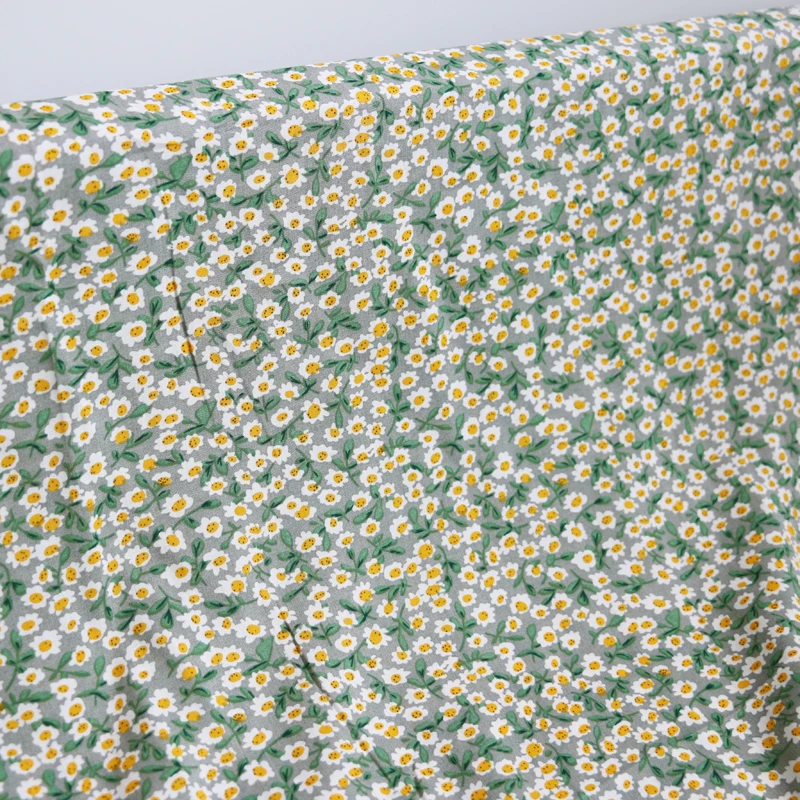 100 cm*140 cm Majhni Cvetlični Rajon Poplin Material Mehko Viskoza Tkanine, Zelena