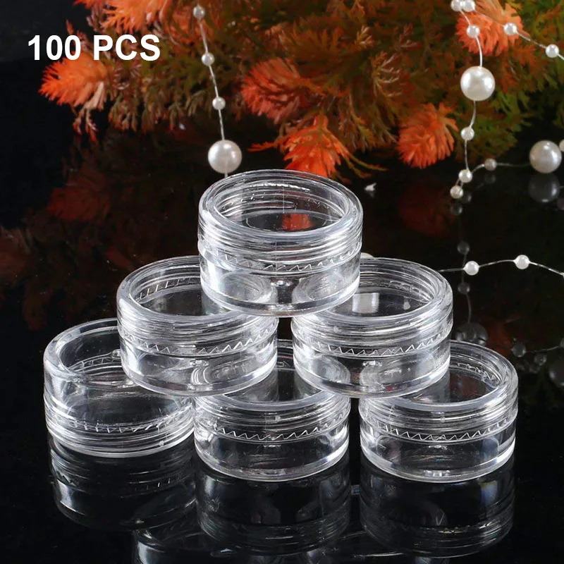 100 Kos 5ml Jasno, Plastični Lonec Kozarci Kozmetični Posode Vzorec Posodo Mini Steklenice &T8