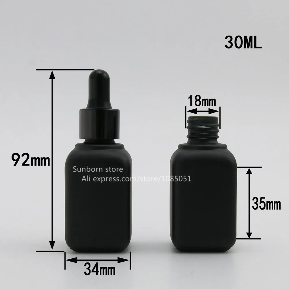 100 kos/veliko 30ml Kvadratnih črno steklo kozmetični eliquid kapalko steklenico