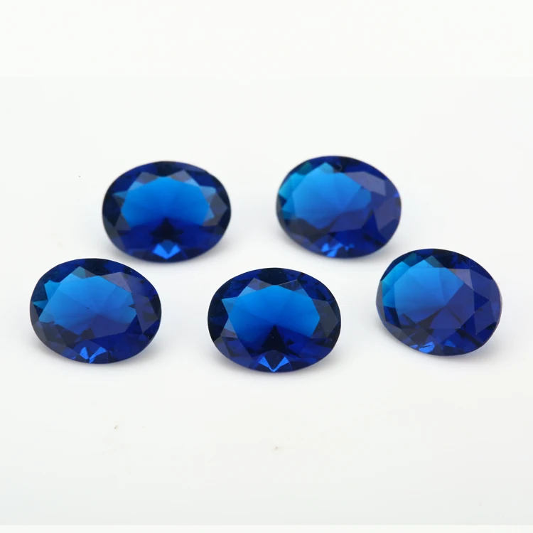 100 kozarcev 3 x 3~10x10mm Ovalne Oblike Izgubijo Kamen, Temno Modra Barva Stekla Sintetičnih Gems Za Nakit DIY Kamna
