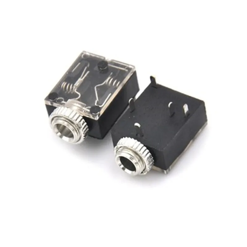 100 kozarcev 5 Pin 3.5 mm Stereo Audio Jack Vtičnico Plošča PCB Mount za Slušalke Z Matico PJ-324 M
