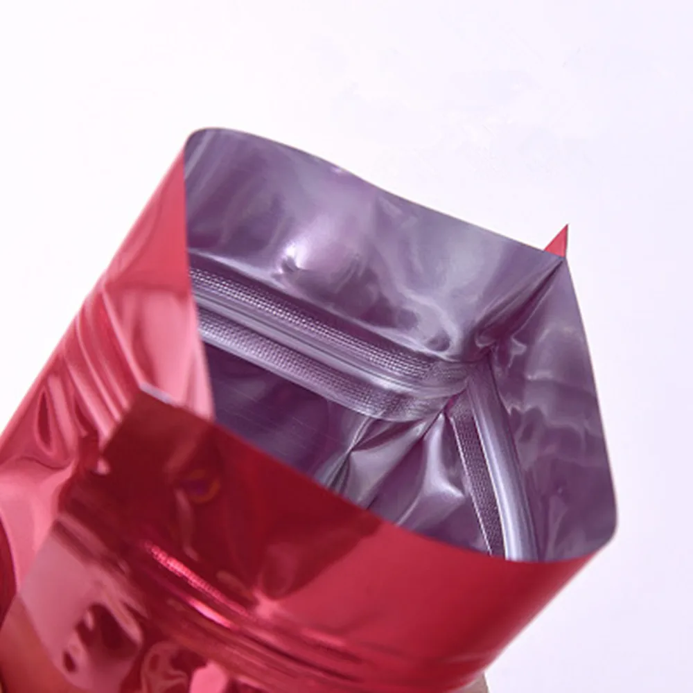 100 kozarcev Gladke Rdeče Aluminijasto Folijo Zip Lock Embalaža Vrečko Reclosable Zadrgo Mylar Prigrizek na Drobno Obrt Skladiščenje Pakiranje Mošnje