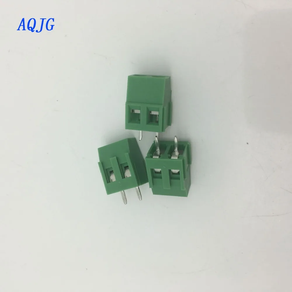 100 kozarcev/veliko PCB Vijak Terminal Blok Priključek KF128-2P igrišču:5,0 MM/0.2 palčni Zelena 5mm KF128 2Pins