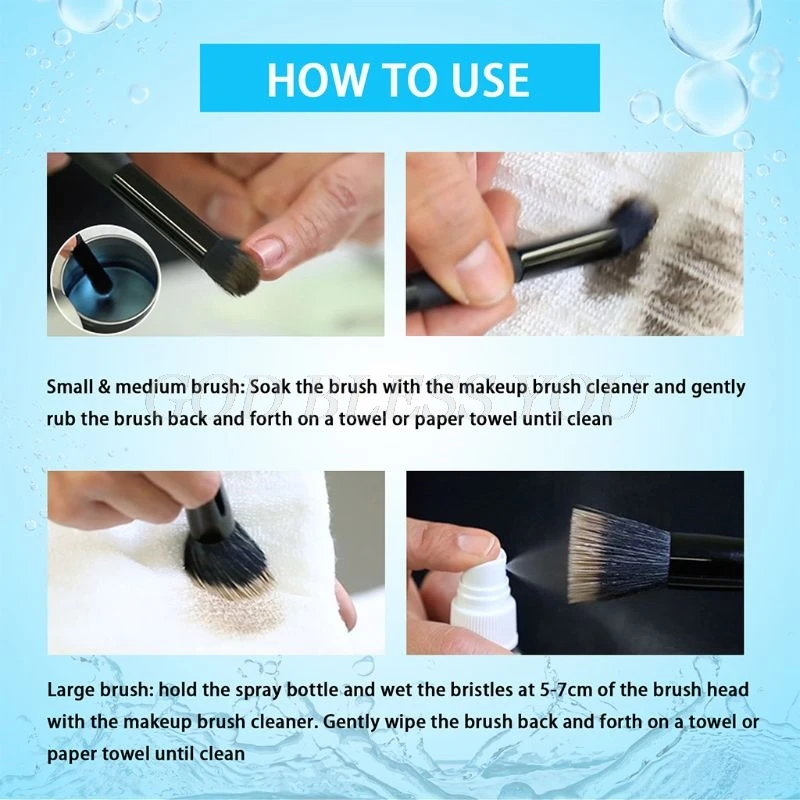 100 ml Strokovno Ličila Ščetke Cleaner Spray Takoj Globinsko Čiščenje Quick-Dry Ne, Pranje Odstranite Kozmetični Madežev Šampon Tekoče