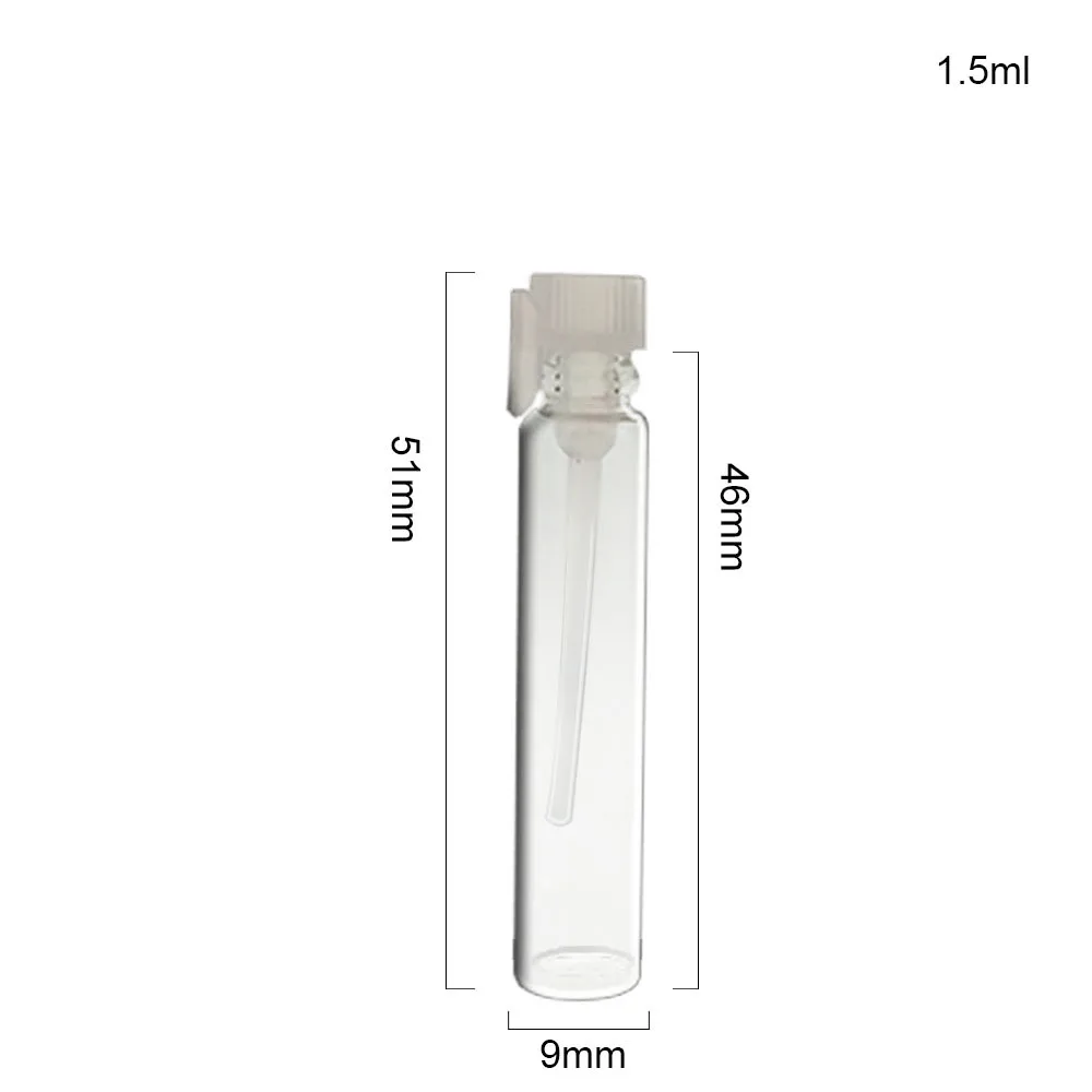 100 x Prenosni 1 ML 1,5 ML 2ML 3ML steklene stekleničke parfuma parfume vzorec vial tester sojenja stekleničke Parfuma z Jasno Črno Zamaški
