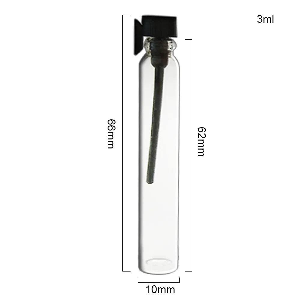 100 x Prenosni 1 ML 1,5 ML 2ML 3ML steklene stekleničke parfuma parfume vzorec vial tester sojenja stekleničke Parfuma z Jasno Črno Zamaški