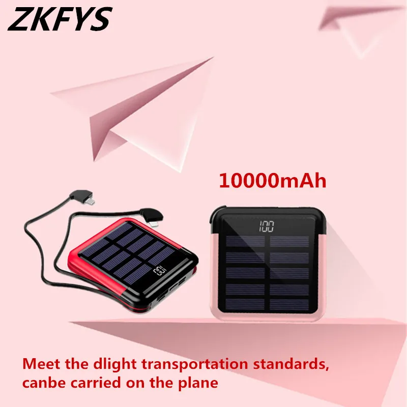 10000mAh Sončne Energije Banke Prenosni Telefon Hitro Polnjenje Zunanjih Baterijo, USB-Solarni Polnilec za Xiaomi iPhone Mini Powerbank