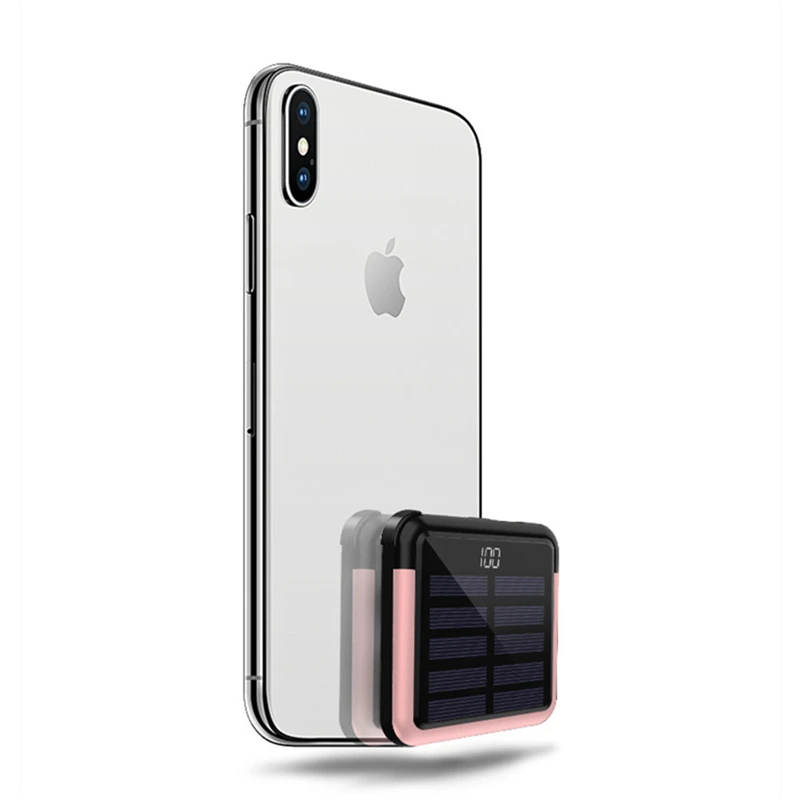 10000mAh Sončne Energije Banke Prenosni Telefon Hitro Polnjenje Zunanjih Baterijo, USB-Solarni Polnilec za Xiaomi iPhone Mini Powerbank