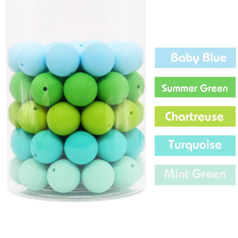 1000PCS Večino Nalog 15 mm BPA Free Silikonski Krog Kroglice Baby Začetnih Lepe Kroglice Žvečljive Teether DIY Cucla Verige Dodatki
