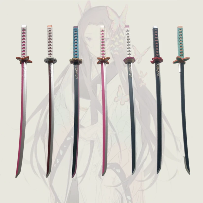 104 cm Kimetsu ne Yaiba Meč Orožje Demon Slayer Satoman Tanjiro Cosplay Meč 1:1 Anime Ninja Nož PU Orožje Prop