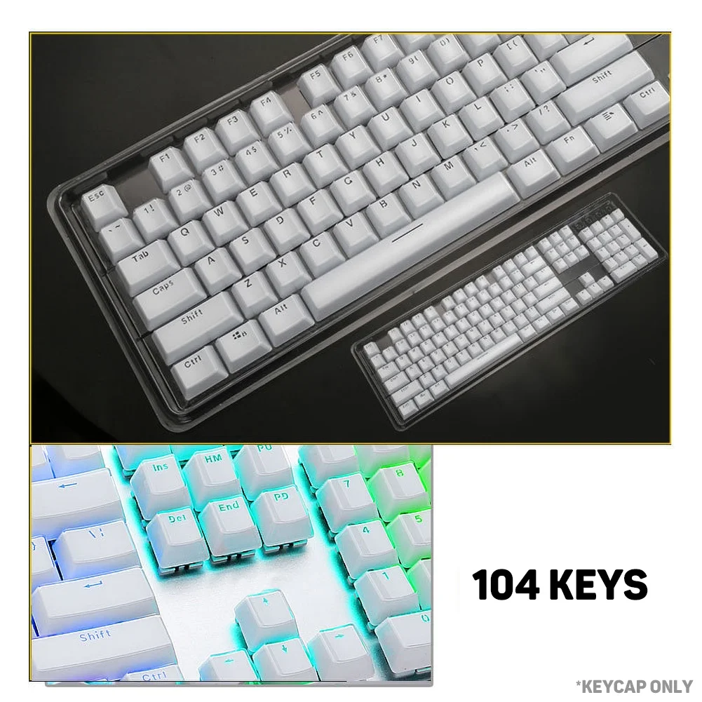 104 Tipke Postavitev Nizko Profil Keycaps Set za Mehansko Tipkovnico Osvetljen Crystal Design Rob Češnja MX S Tipko Caps Puller