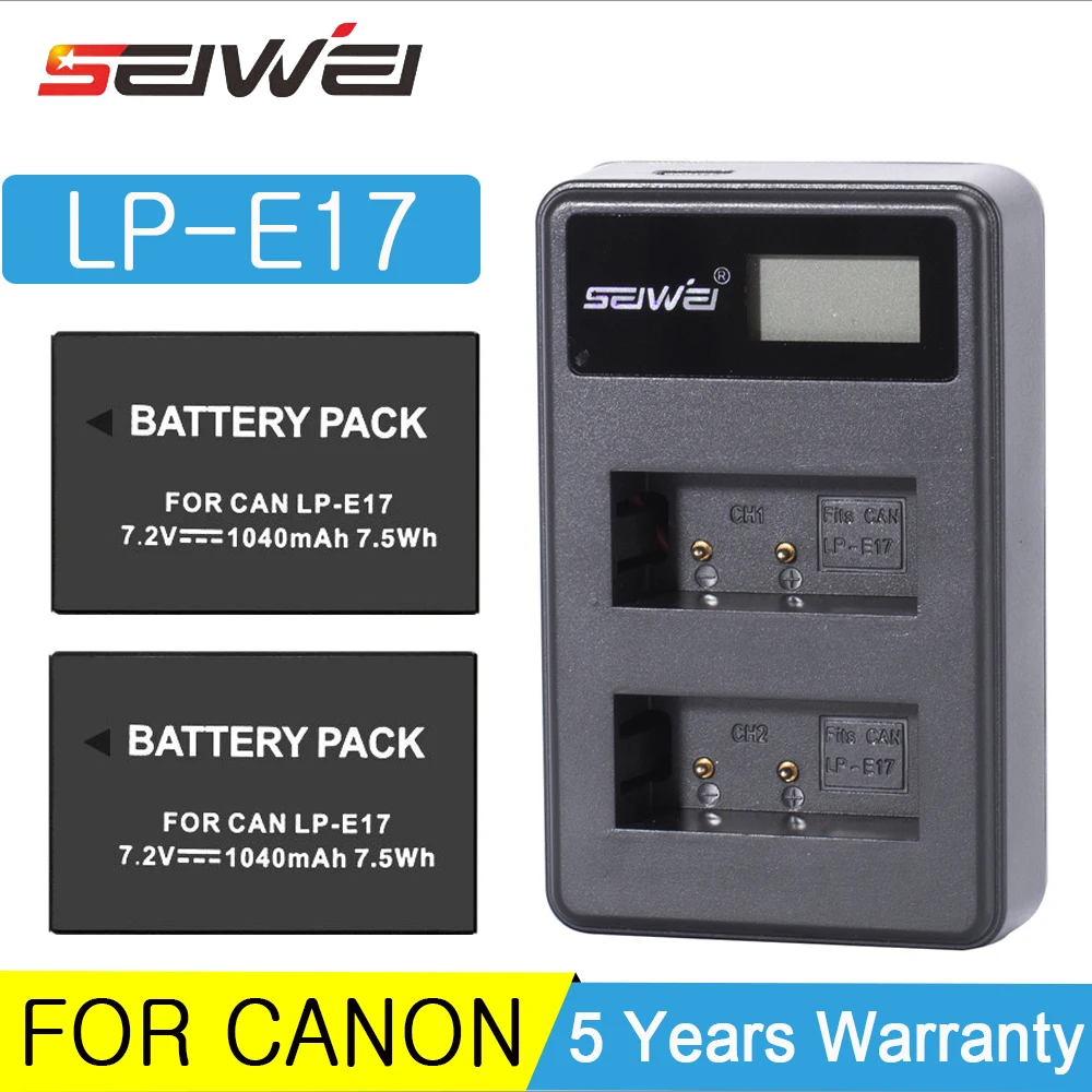 1040mAh LPE17 LP-E17 LP E17 Digitalni Fotoaparat Baterija + USB Polnilec za Canon EOS M3 M5 M6 Rebel T6i T7i EOS 77D 750D Baterije Set