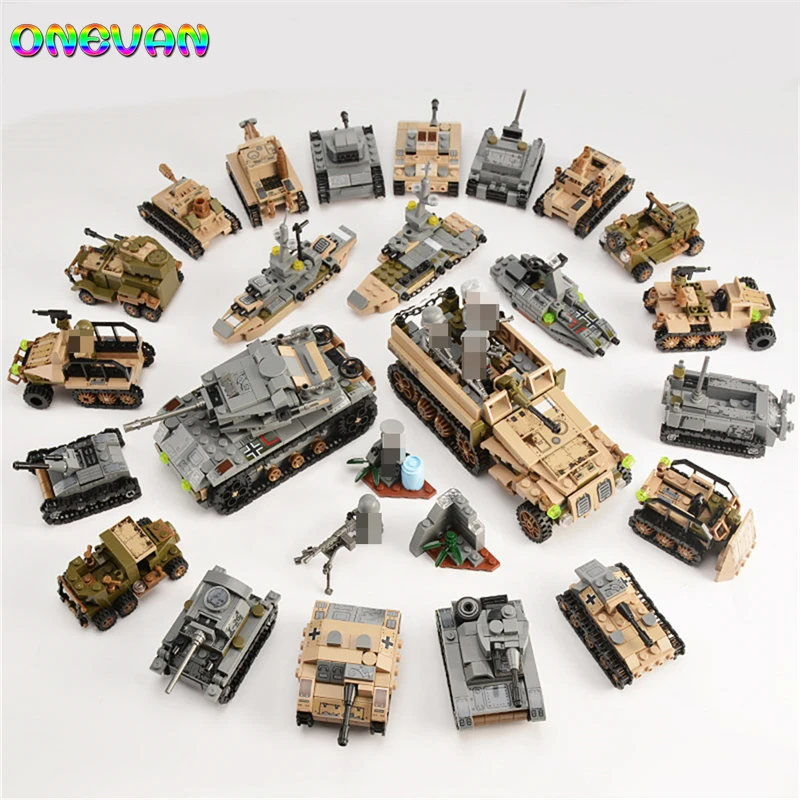 1061PCS Tank gradniki Igrače Mini številke Vozila, Zrakoplove, Fant Izobraževalne Blok Vojaške Združljiv LegoINGlys Opeke