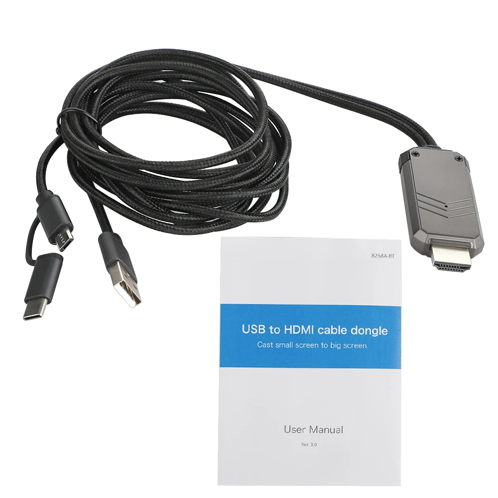 1080P 2-v-1 USB Tip C/Micro USB na HDMI Adapter HD HDTV Zrcaljenje Polnjenje linijski Digitalni AV Video Adapter