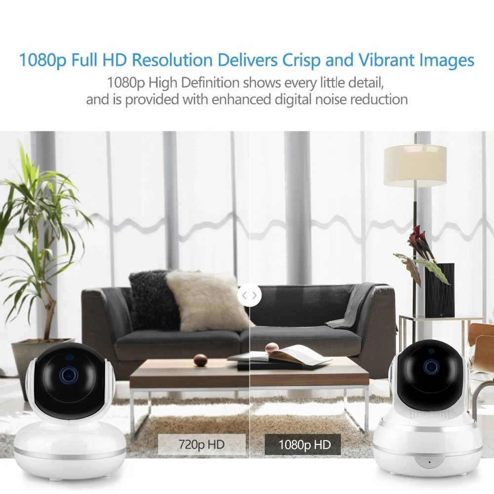 1080P Brezžični WiFi IP Kamera dvosmerni Audio AutoTracking Zaznavanje Gibanja 2MP Night Vision Tuya Fotoaparat Podpora Amazon Echo Googl