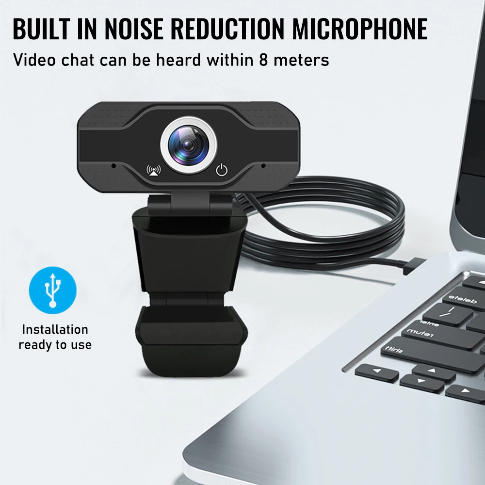 1080P HD Spletna kamera Vgrajen Mikrofon Smart Web Kamera, USB Pro Tok Kamera za Namizni PC Prenosni računalniki Za OS Windows Android
