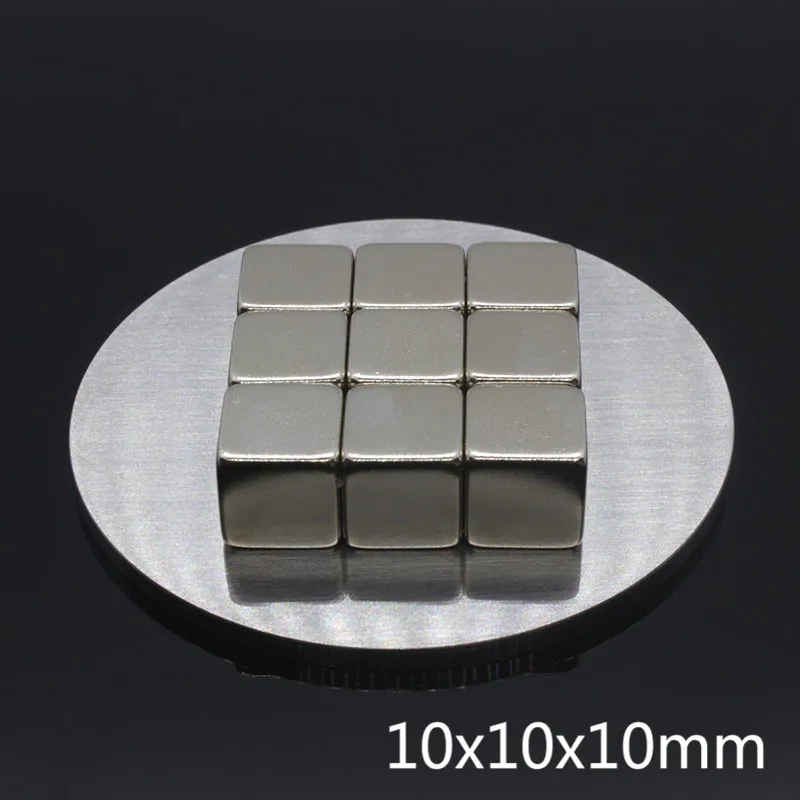 10Pcs 10 x 10 x 10 mm Super Močnih trajnih Magnetov iz Redkih Zemelj 10x10x10 N35 NdFeB Majhen Blok Močan magnetni Neodymium Magneti
