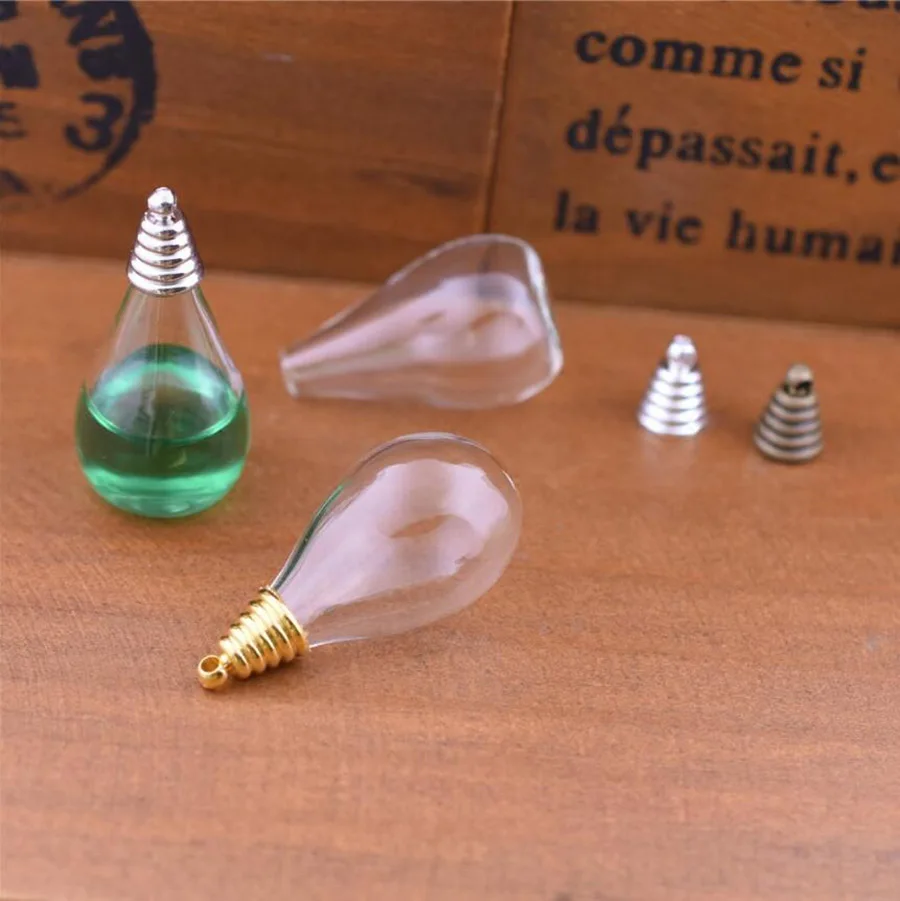 10pcs 28*18 mm prozornega Stekla Solze Steklenico Za Miniature Doma Dekor Bonsaj Obrti Vrt Ornament Okras, Nakit, Izdelava